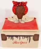 BLACK AMERICANA WOOD RECIPE BOX