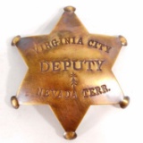 VIRGINIA CITY NEVADA TERR. DEPUTY 6 POINT STAR BADGE