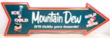 MOUNTAIN DEW DIE-CUT METAL ARROW ADVERTISING SIGN