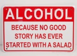 ALCOHOL FUNNY METAL SIGN