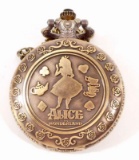 ALICE IN WONDERLAND POCKET WATCH W/ CHAIN