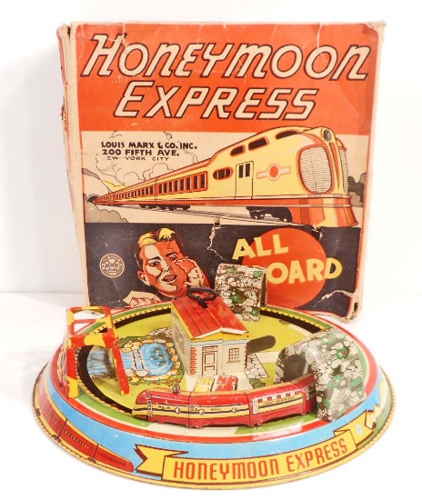 C. 1950'S MARX TIN LITHO HONEYMOON EXPRESS W/ ORIGINAL BOX