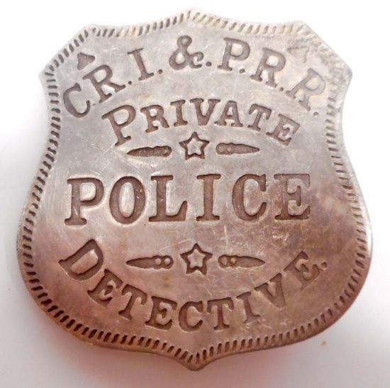 CRI & PRR PRIVATE POLICE DETECTIVE BADGE