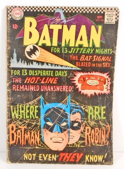 1966 BATMAN #184 COMIC BOOK W/ 12 CENT COVER