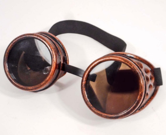 STEAMPUNK MOTORCYCLE COPPER & BLACK GOGGLES
