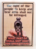 SHALL NOT EMBOSSED METAL SIGN