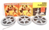 LOT OF 3 VINTAGE 8MM FAMOUS FIGHTS MOVIE REELS  IN ORIGINGAL BOXES