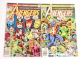 LOT OF 2 VINTAGE THE AVENGERS MARVEL COMIC BOOKS - 30 CENT COVERS