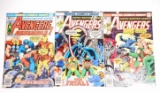 LOT OF 3 VINTAGE THE AVENGERS MARVEL COMIC BOOKS - 30 CENT COVERS