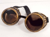 STEAMPUNK MOTORCYCLE BRASS AND BLACK GOGGLES