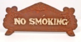 CAST IRON ORNATE NO SMOKING REGISTER SIGN