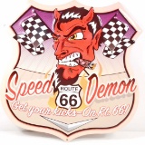 ROUTE 66 SPEED DEMON METAL SIGN