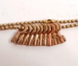 SET OF 10 BRASS AND COPPER MINATURE KEYS ON A CHAIN
