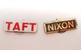 LOT OF 2 VINTAGE TIN PRESIDENTIAL ELECTION ADVERTISING PINS