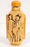 EROTIC RISQUE CHINESE RESIN SNUFF BOTTLE