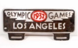 LOS ANGELES 1932 MODEL OLYMPIC GAMES CAR LICENSE PLATE TOPPER FOB