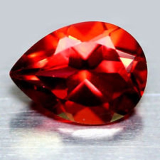 1.44 CT AAA! NATURAL! AZOTIC ORANGISH RED MYSTIC BRAZILIAN TOPAZ PEAR