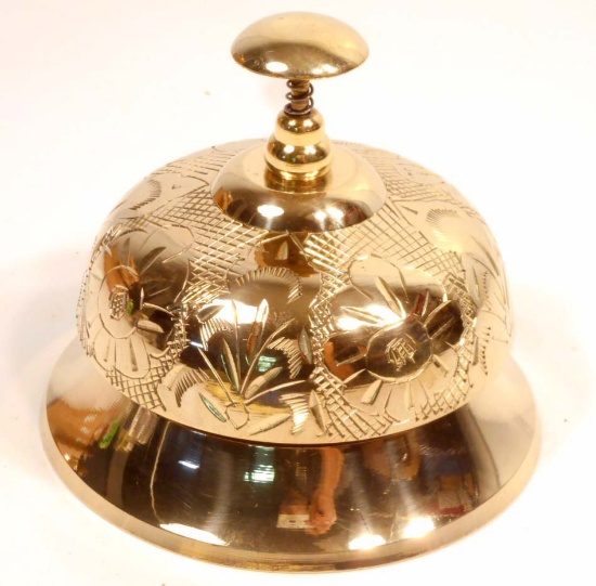 ORNATE VICTORIAN BRASS DESK BELL