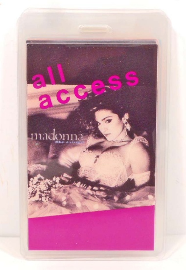 1985 MADONNA LIKE A VIRGIN LAMINATED BACKSTAGE PASS