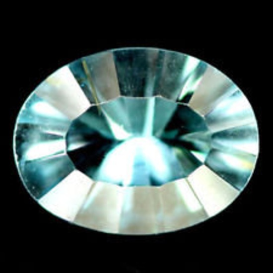 1.58 CT AAA! NATURAL! 7 X 9 mm. SKY BLUE BRAZILIAN TOPAZ CONCAVE OVAL FACET