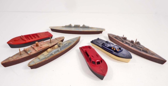 LOT OF 6 C. 1950'S - 60'S WANNATOY PLASTIC TOY BOATS