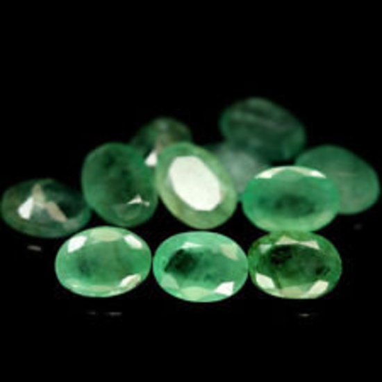 8.05 CT REAL! UNHEATED 11PCS GREEN ZAMBIA EMERALD OVAL