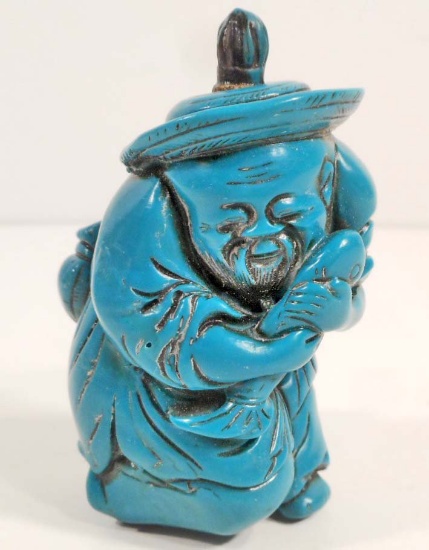 OLD MAN TURQUOISE COLOR SNUFF BOTTLE