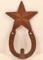 CAST IRON STAR W/ HORSESHOE HOOK - WALL MOUNT