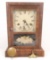 VINTAGE NEW HAVEN 8 DAY COTTAGE STRIKING MANTLE CLOCK W/ PENDULUM & KEY