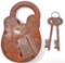 EXTRA LARGE US BALLOONIST CAST IRON PADLOCK W/ KEYS