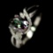 REAL 6 X 8 mm. AZOTIC MULTICOLOR MYSTIC TOPAZ & WHITE CZ 925 SILVER RING SZ 6.5