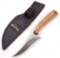 OCOEE RIVER FISHING KNIFE W/ SHEATH & ZEBRA WOOD HANDLE