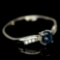 LUSCIOUS! REAL! INTENSE BLUE 6RAYS STAR SAPPHIRE & WHITE CZ 925 SILVER RING