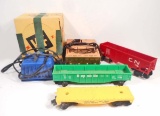 VINTAGE C. 1950'S RAILROAD TRAIN CAR COLLECTION W/ TRANSFORMERS