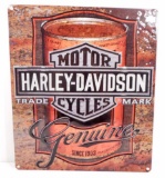 HARLEY DAVIDSON GENUINE EMBOSSED METAL TIN SIGN