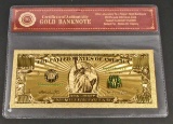 99.9% 24K ONE MILLION DOLLAR GOLD BANKNOTE W/ COA