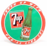 7UP ROUND ADVERTISING METAL SIGN