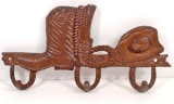 CAST IRON COWBOY BOOT, LASSO & HAT HOOKS - WALL MOUNT