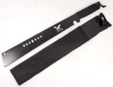 LARGE BLACK MACHETE W/ BLACK CANVAS SHEATH