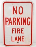 NO PARKING FIRE LANE METAL SIGN - 12