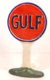 CAST IRON GULF GASOLINE ADVERTISING DOORSTOP