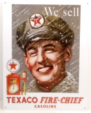 WE SELL TEXACO FIRE CHIEF METAL ADVERTISING SIGN