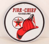 TEXACO FIRE CHIEF GASOLINE METAL ADVERTISING SIGN