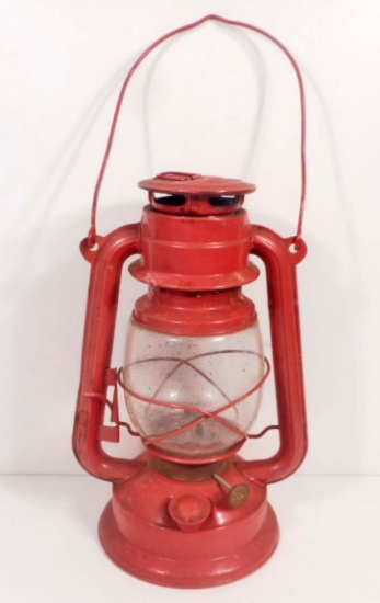 VINTAGE RED METAL BARN LANTERN