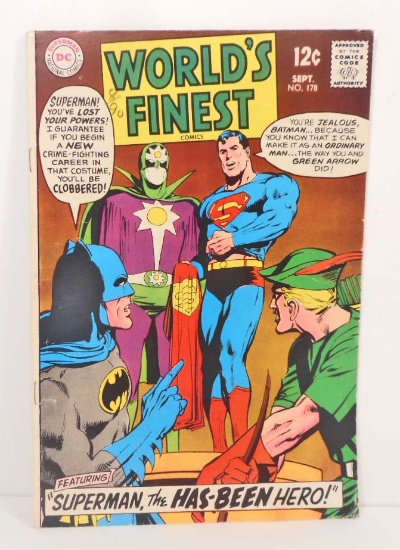 1968 WORLDS FINEST BATMAN NO 178 COMIC BOOK 12 CENT COVER