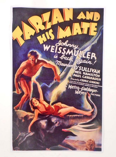 TARZAN AND HIS MATE VINTAGE MOVIE POSTER PRINT