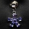 ALLURING! REAL! BLUE TANZANITE STERLING 925 SILVER PENDANT WHITE GOLD PLATED