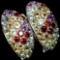 EXCEPTIONAL! NATURAL! RED GARNET, AMETHYST, PERIDOT,CITRINE..925 SILVER EARRINGS