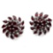 NATURAL RED GARNET 925 STERLING SILVER EARRINGS WHITE GOLD PLATED