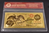 99.9% 24K ONE HUNDRED DOLLAR GOLD BANKNOTE W/COA